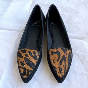 Brian Atwood Suede Flat Shoe, Size 6.5